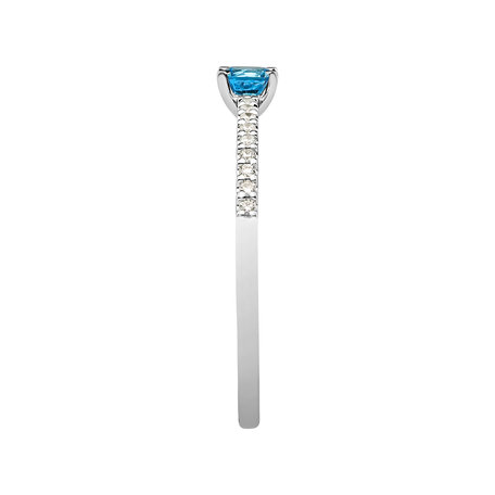 Prsten s diamanty a topazem swiss Gem Simplicity