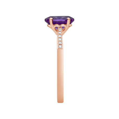Prsten s diamanty a ametystem brazil Bonbon