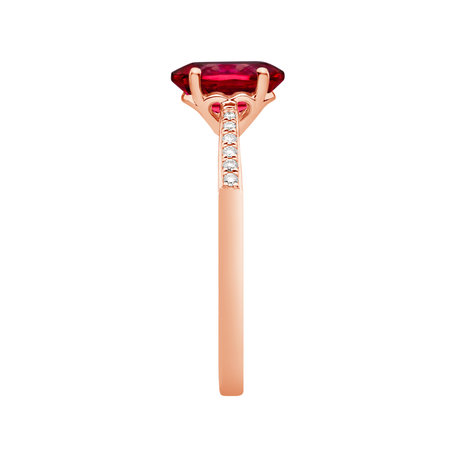 Prsten s diamanty a rhodolitem Bonbon