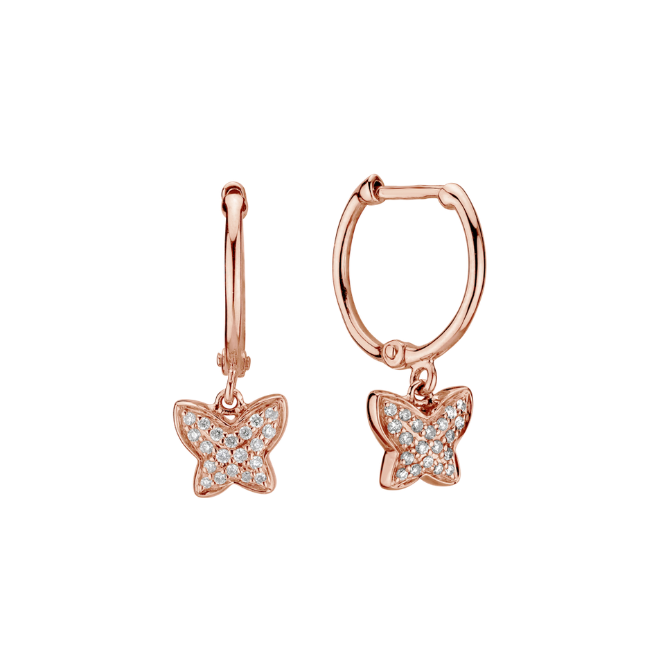 Náušnice s diamanty Amazing Butterfly