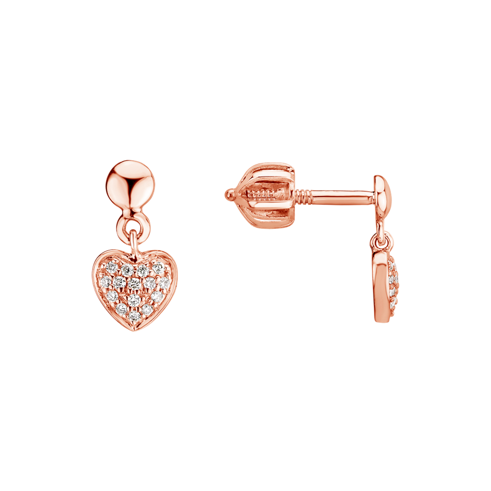 Náušnice s diamanty Amazing Heart