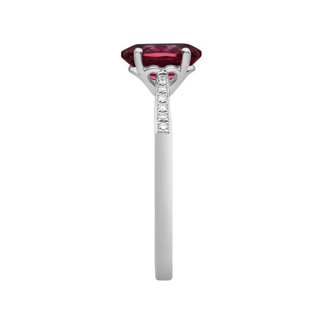 Prsten s diamanty a rhodolitem Bonbon