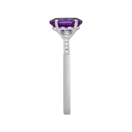 Prsten s diamanty a ametystem brazil Bonbon
