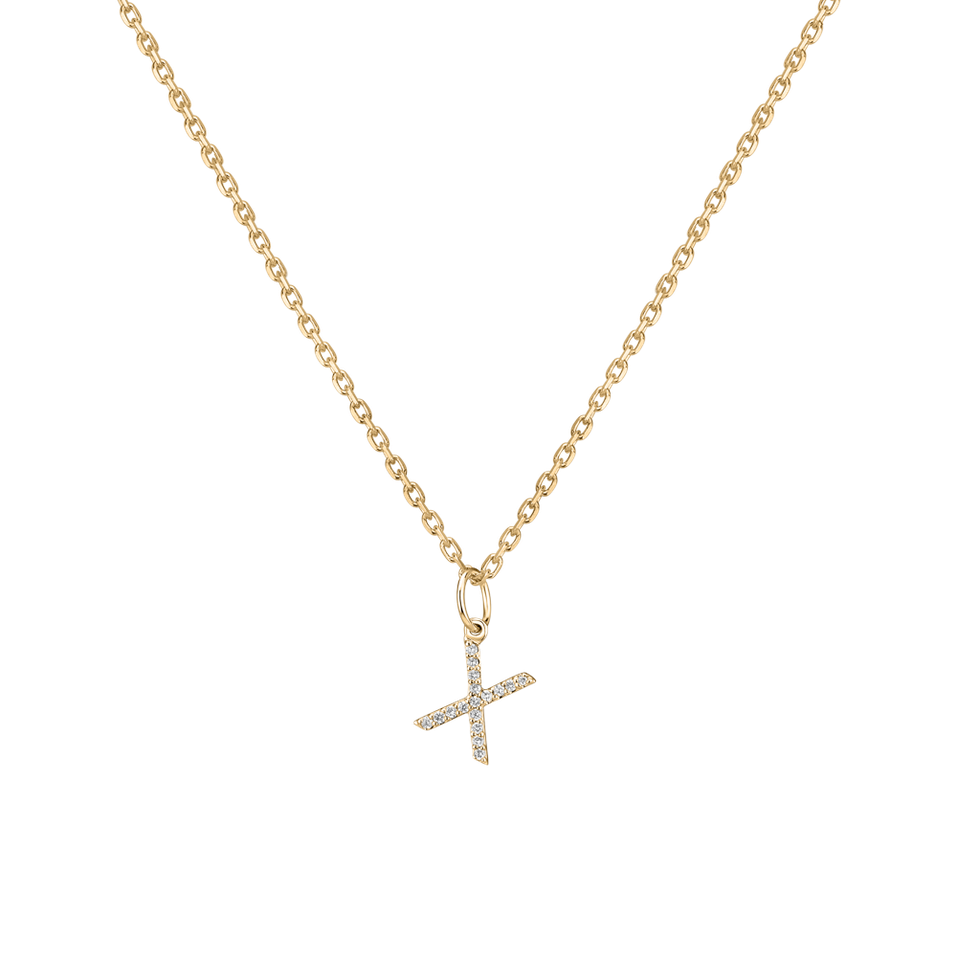 Přívěsek s diamanty Line Glitter  X