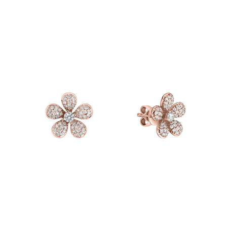 Náušnice s diamanty Flower Dream