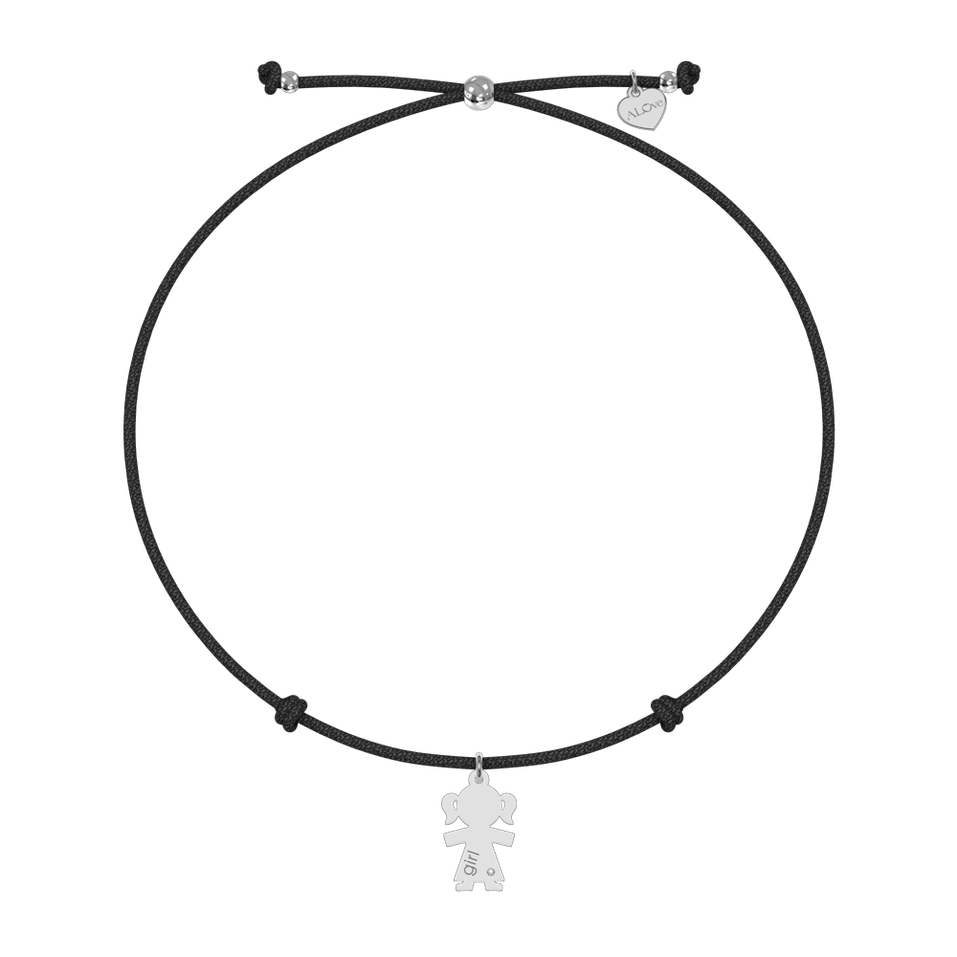 Diamantový náramek se šňůrkou Girl