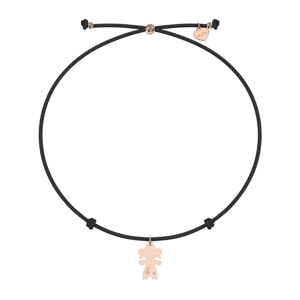Diamantový náramek se šňůrkou Girl