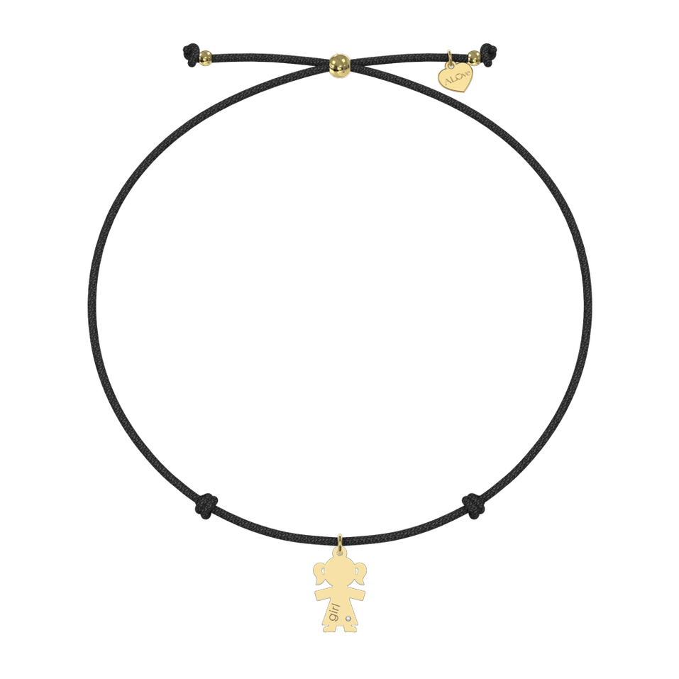 Diamantový náramek se šňůrkou Girl