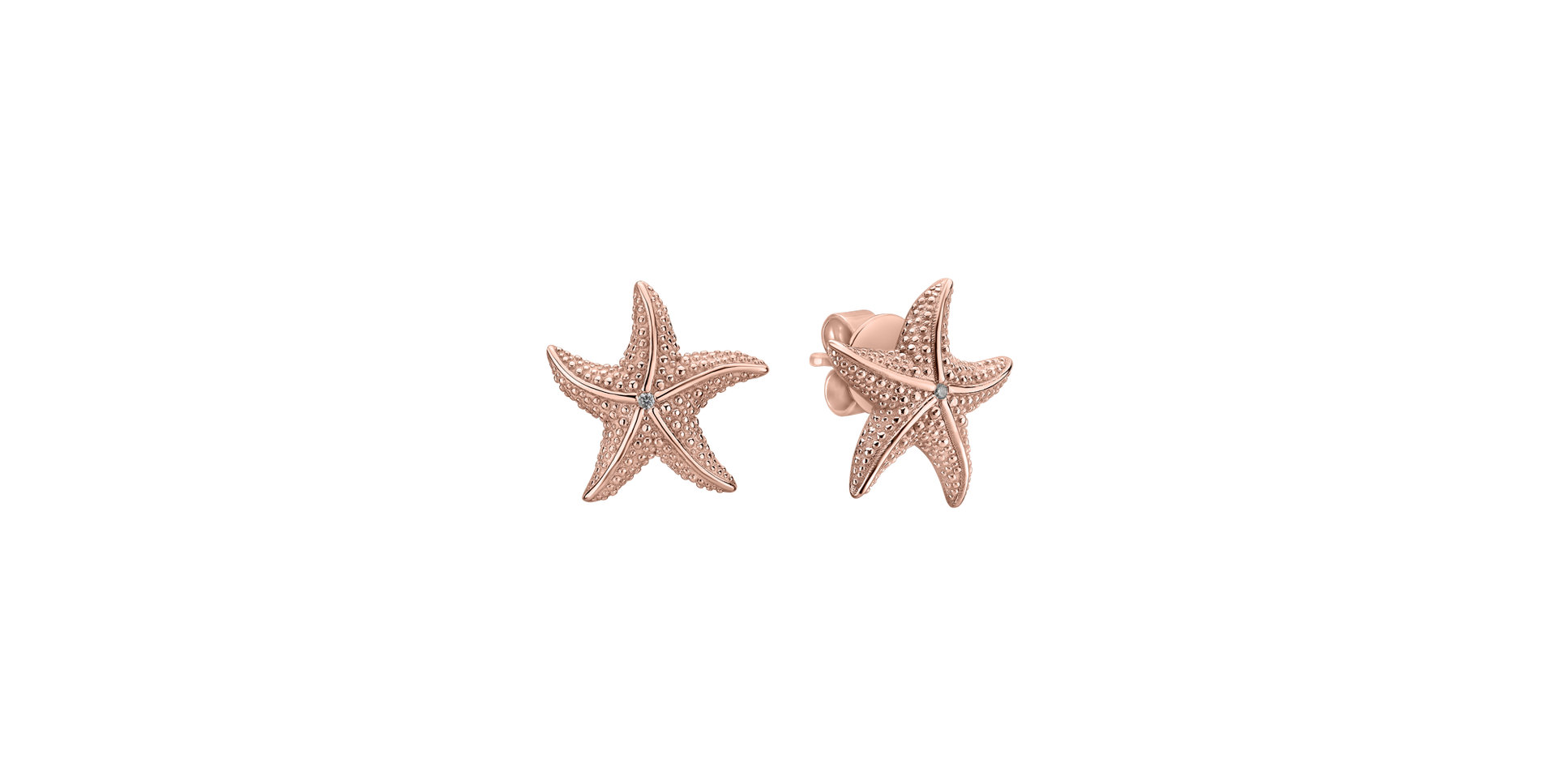 Náušnice s diamantem Glossy Starfish