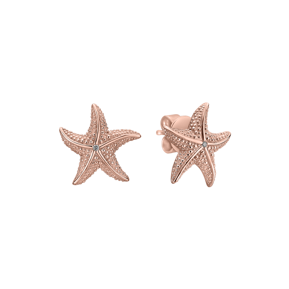 Náušnice s diamantem Glossy Starfish