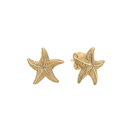 Náušnice s diamanty Glossy Starfish