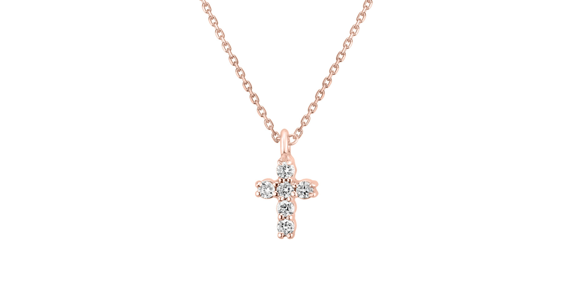 Náhrdelník s diamanty Glossy Cross