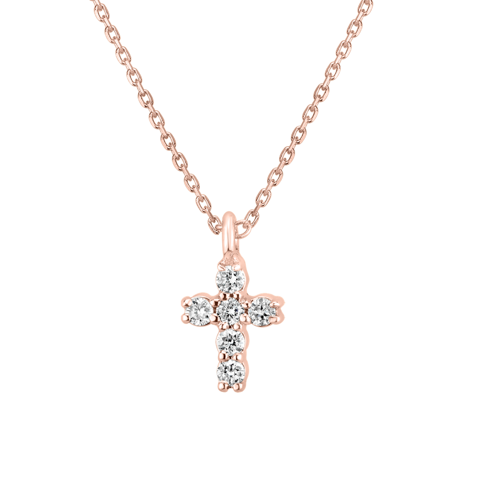 Náhrdelník s diamanty Glossy Cross