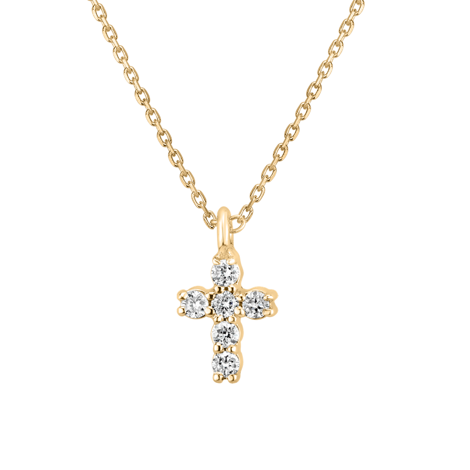 Náhrdelník s diamanty Glossy Cross