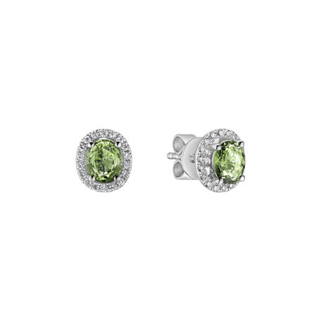 Náušnice s diamanty a safírem Imperial Sapphire