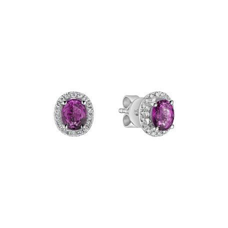 Náušnice s diamanty a safírem Imperial Sapphire