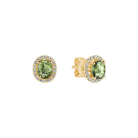 Náušnice s diamanty a safírem Imperial Sapphire