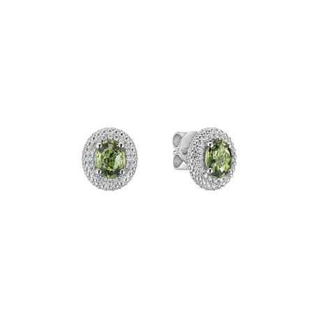Náušnice s diamanty a safírem Royal Sapphire