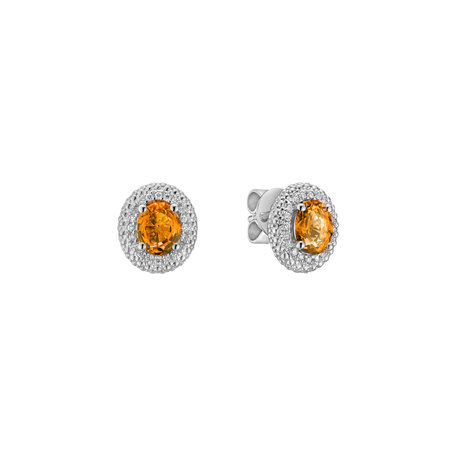 Náušnice s diamanty a safírem Royal Sapphire
