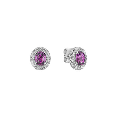 Náušnice s diamanty a safírem Royal Sapphire