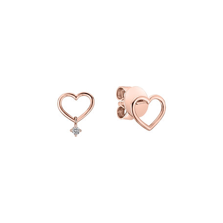 Náušnice s diamantem Heart Tear