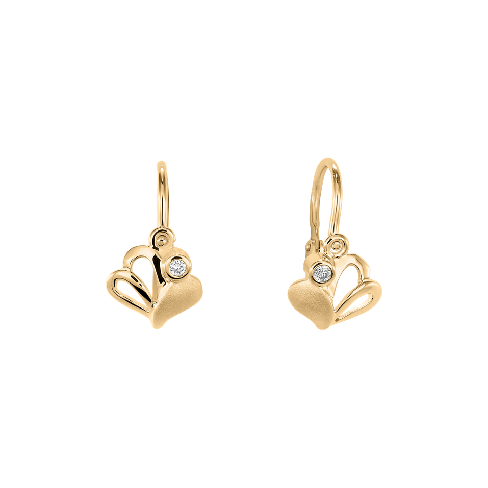 Dětské náušnice s diamantem Fashion