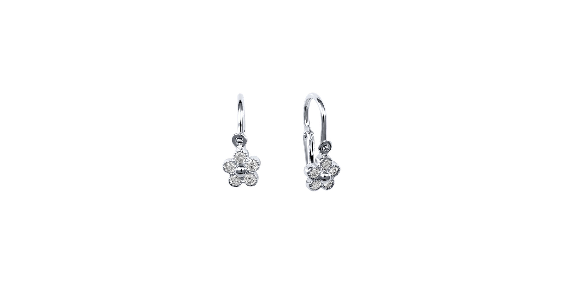 Dětské náušnice s diamanty Diamond Flower