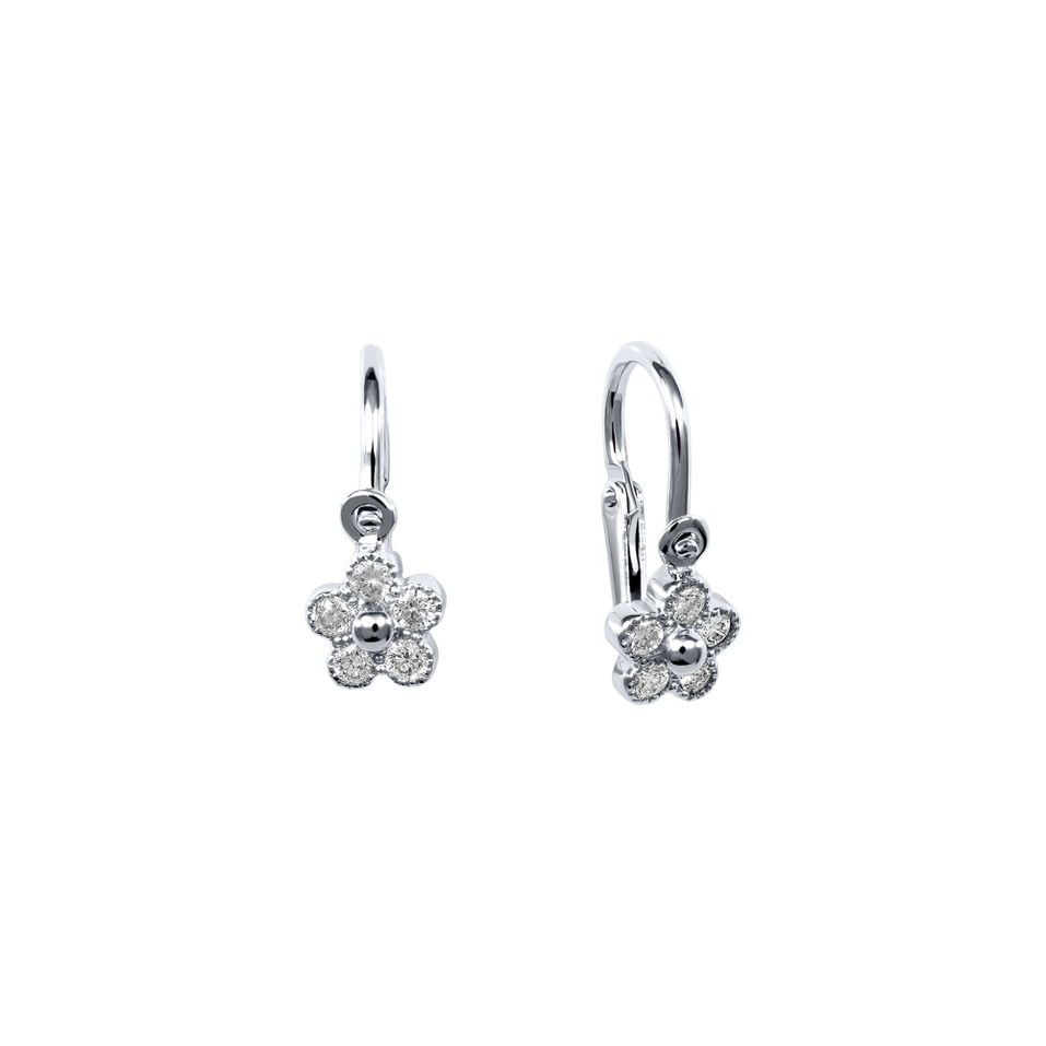Dětské náušnice s diamanty Diamond Flower
