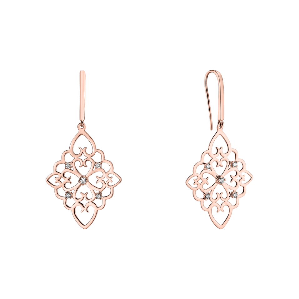 Náušnice s diamanty Folk Treasure