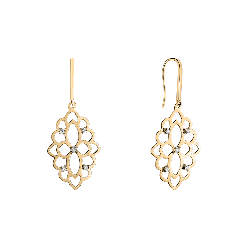 Náušnice s diamanty Folk Heritage