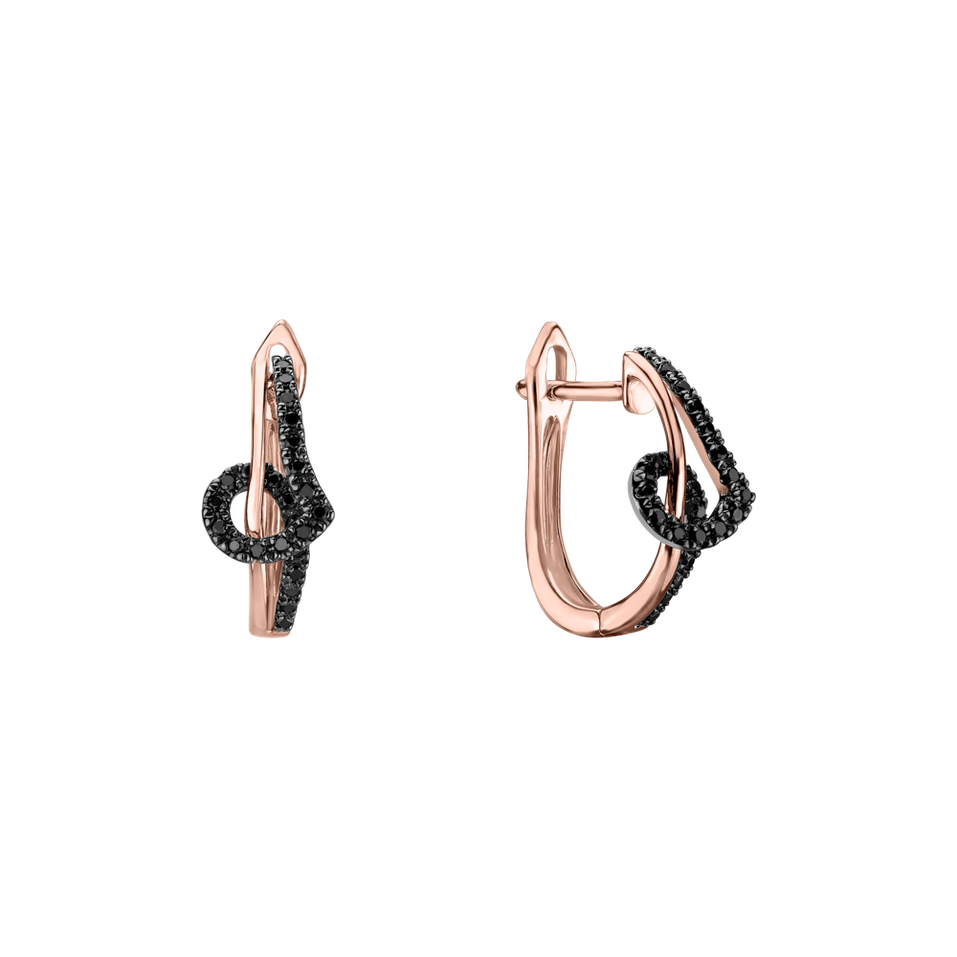 Náušnice s černými diamanty Shine Melody