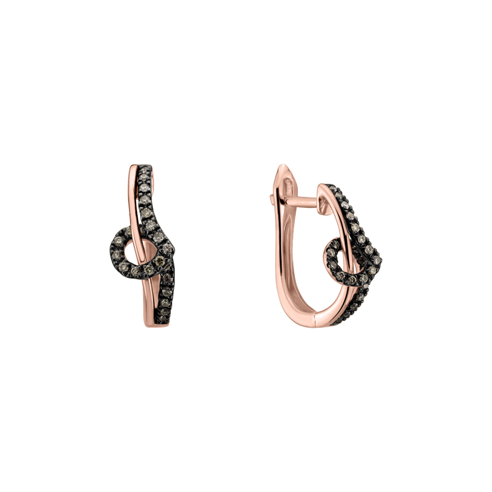 Náušnice s hnědými diamanty Shine Melody