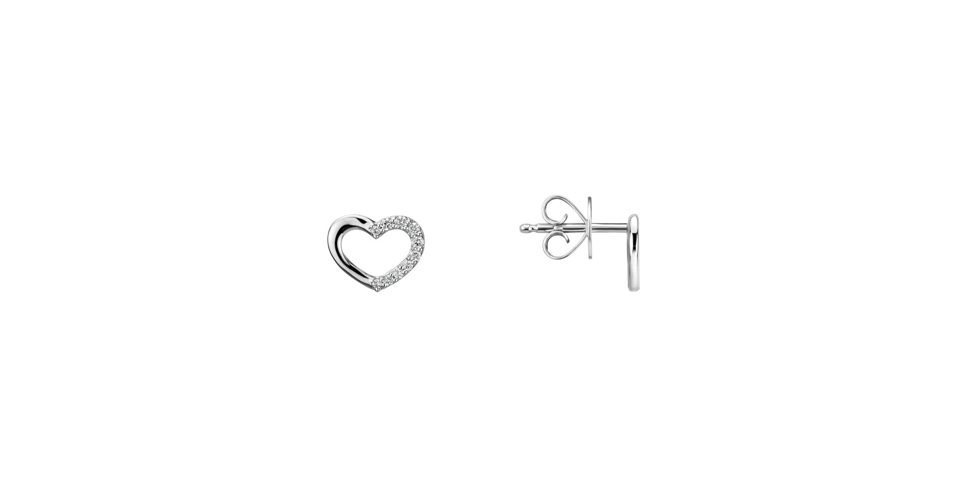 Náušnice s diamanty Shiny Hearts