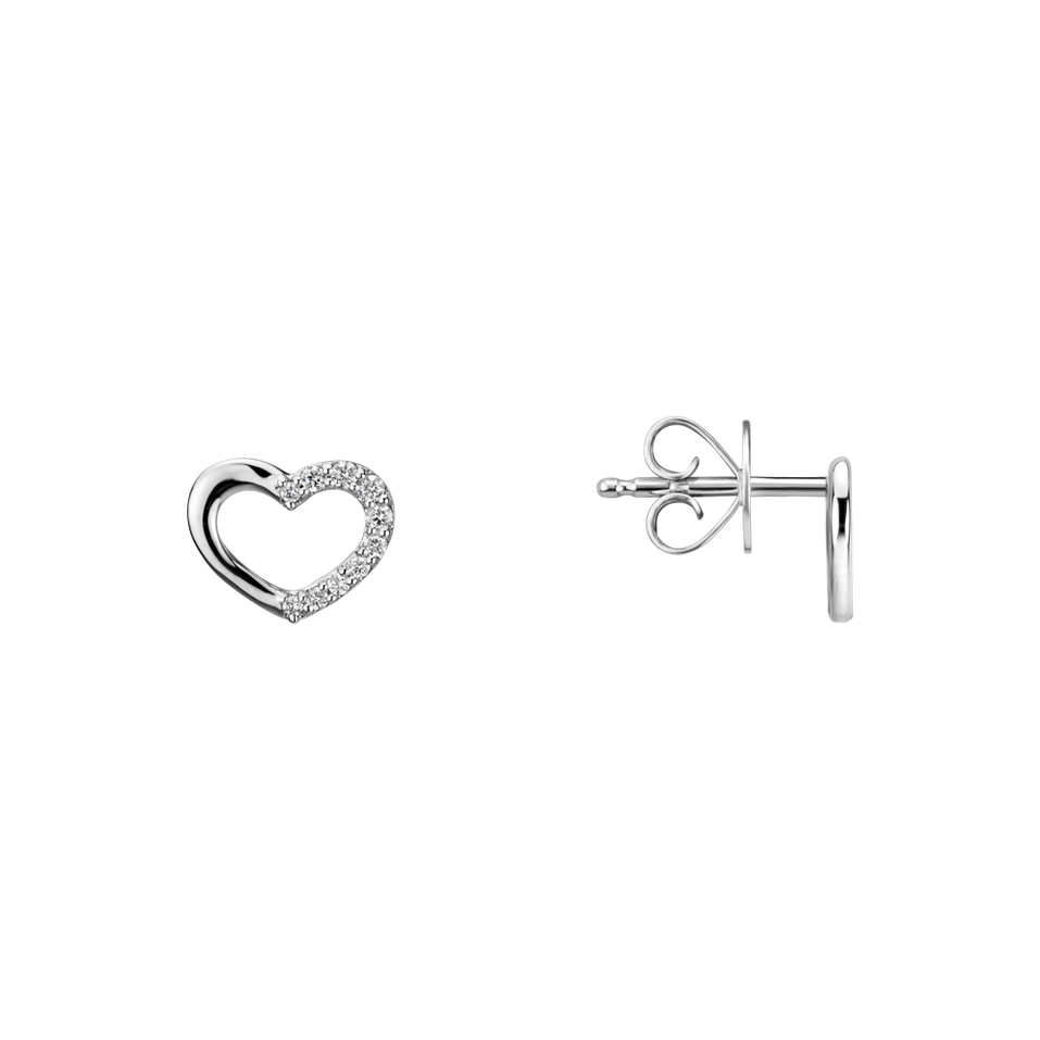 Náušnice s diamanty Shiny Hearts