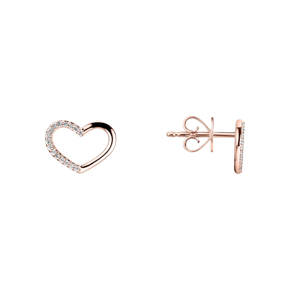 Náušnice s diamanty Sparkling Heart
