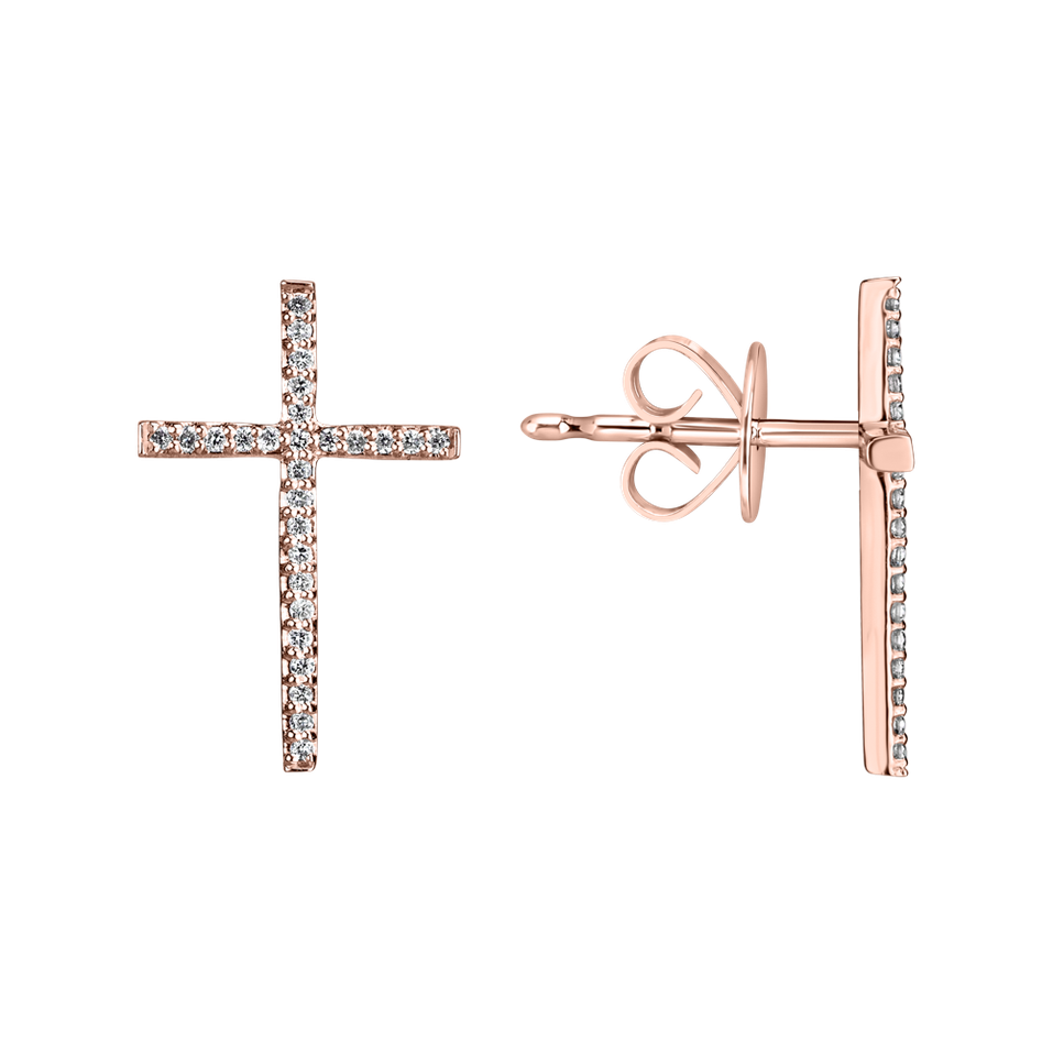 Náušnice s diamanty Shimmering Cross