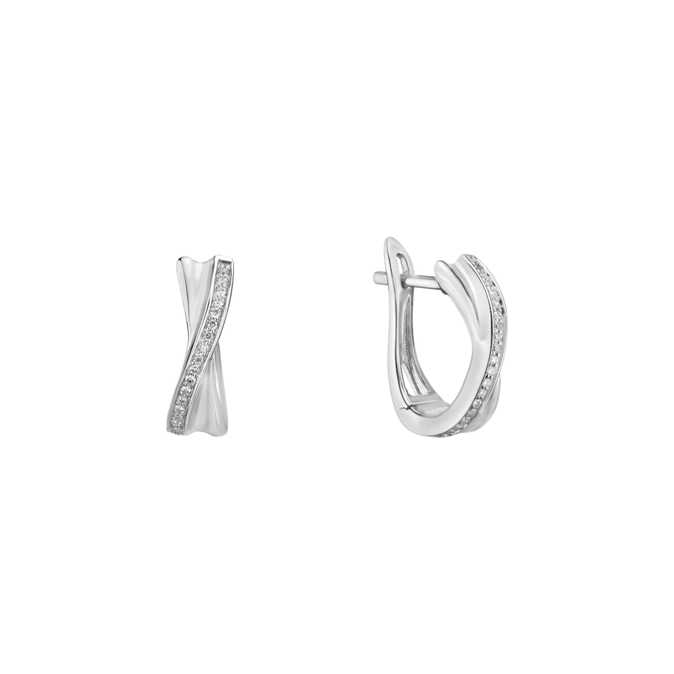 Náušnice s diamanty Shiny Ribbon