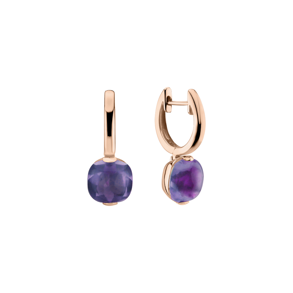 Náušnice s ametystem brazil Bonbon