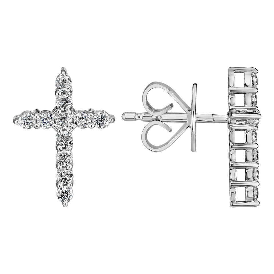 Náušnice s diamanty Glittering Cross