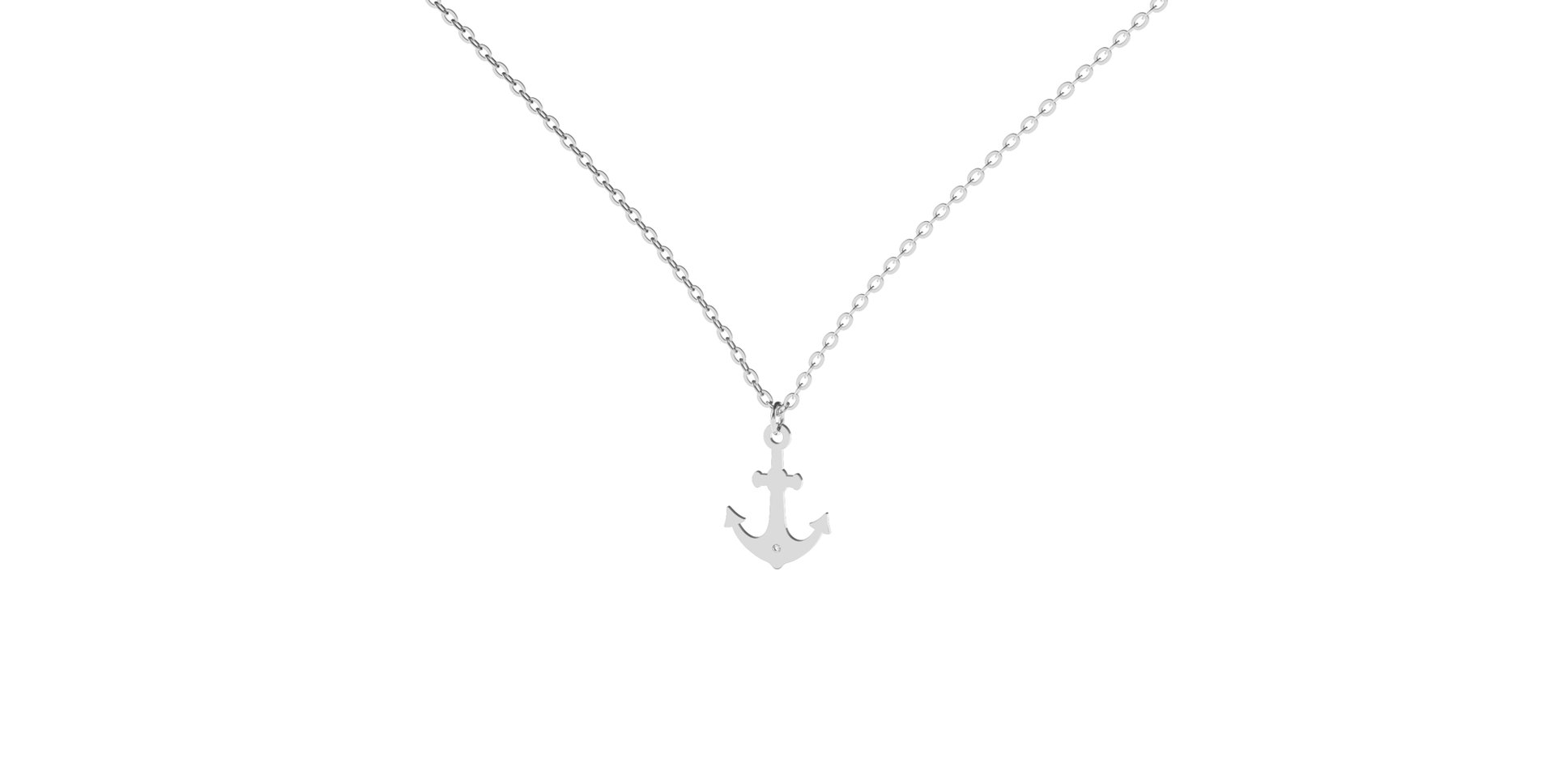 Náhrdelník s diamantem Diamond Anchor