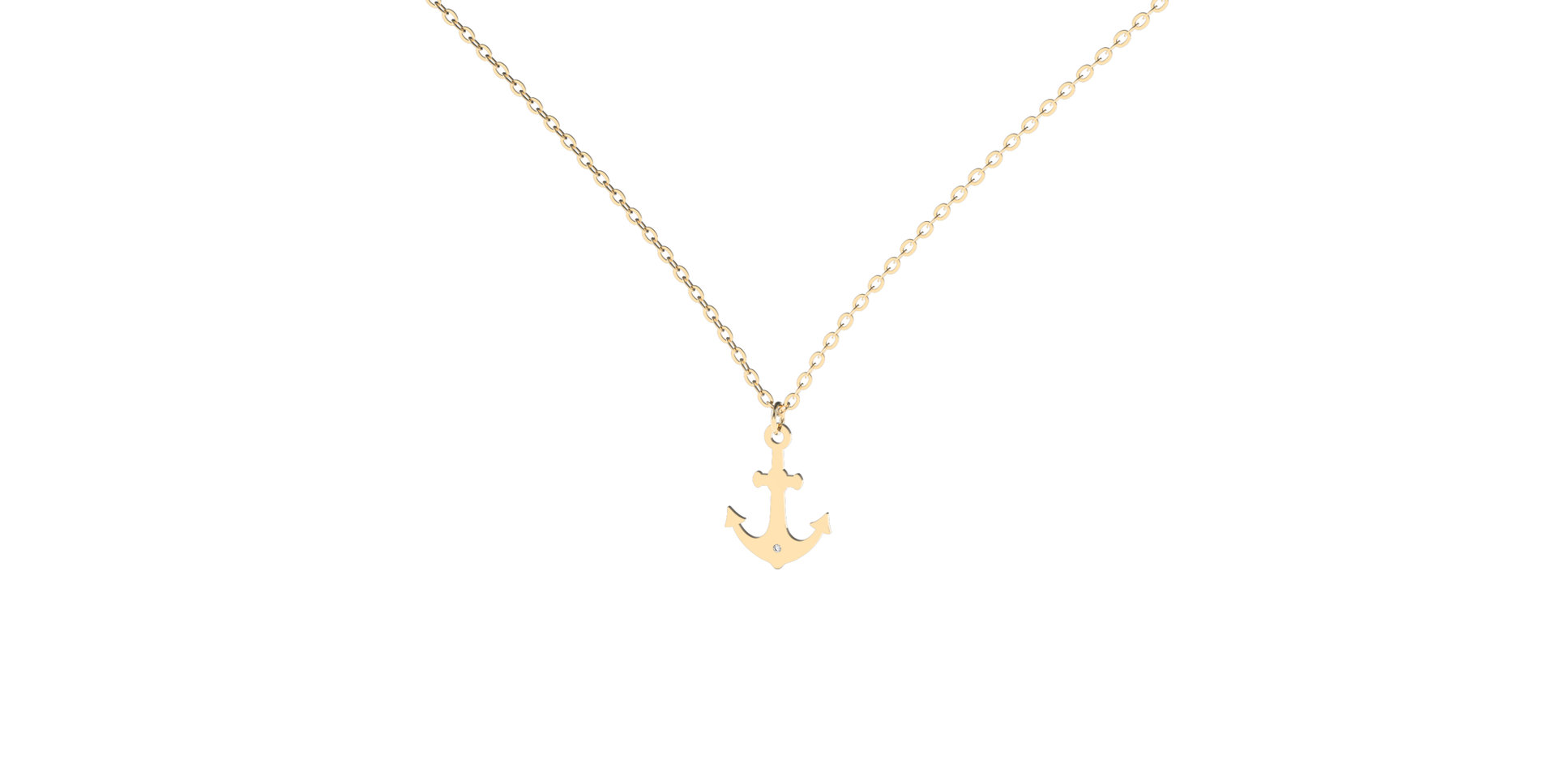 Náhrdelník s diamantem Diamond Anchor