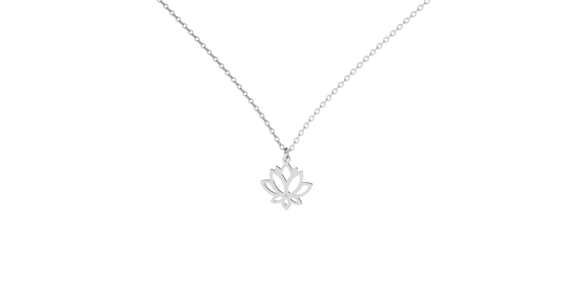 Náhrdelník s diamantem Lotus Flower