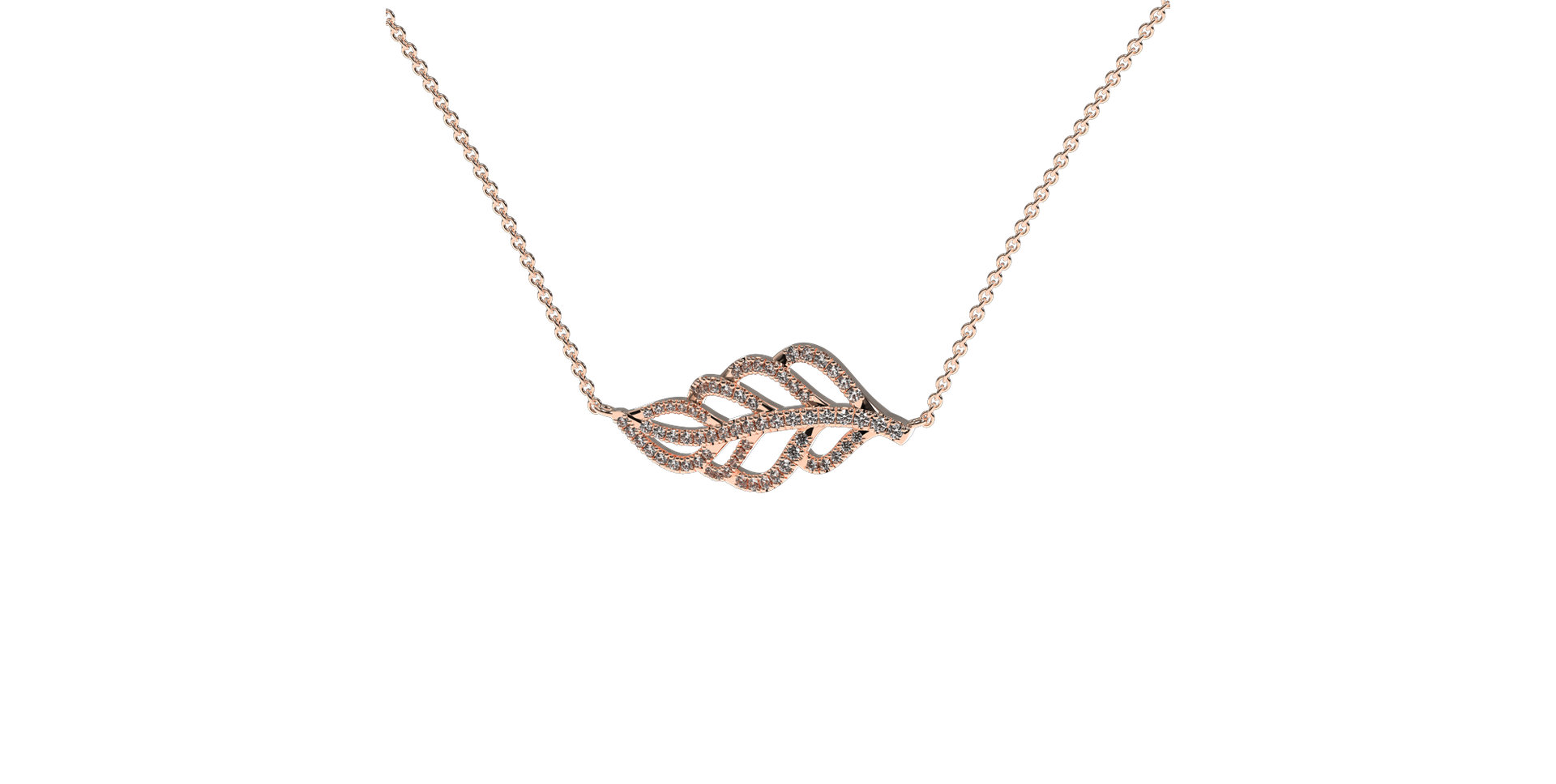 Náhrdelník s diamanty Diamond Leaf