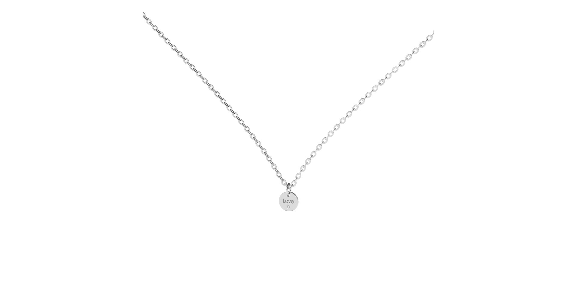 Náhrdelník s diamantem Love