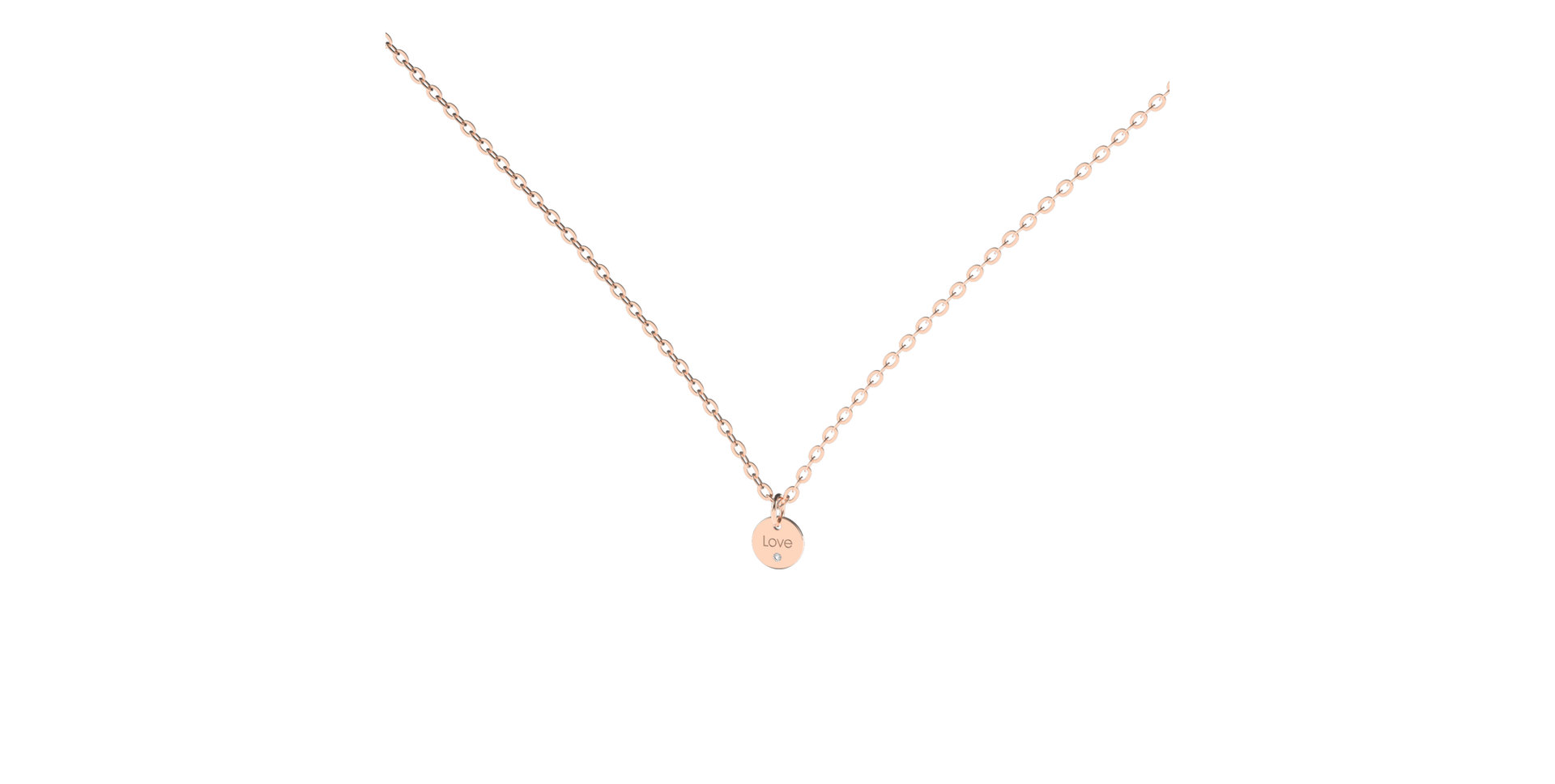 Náhrdelník s diamantem Love