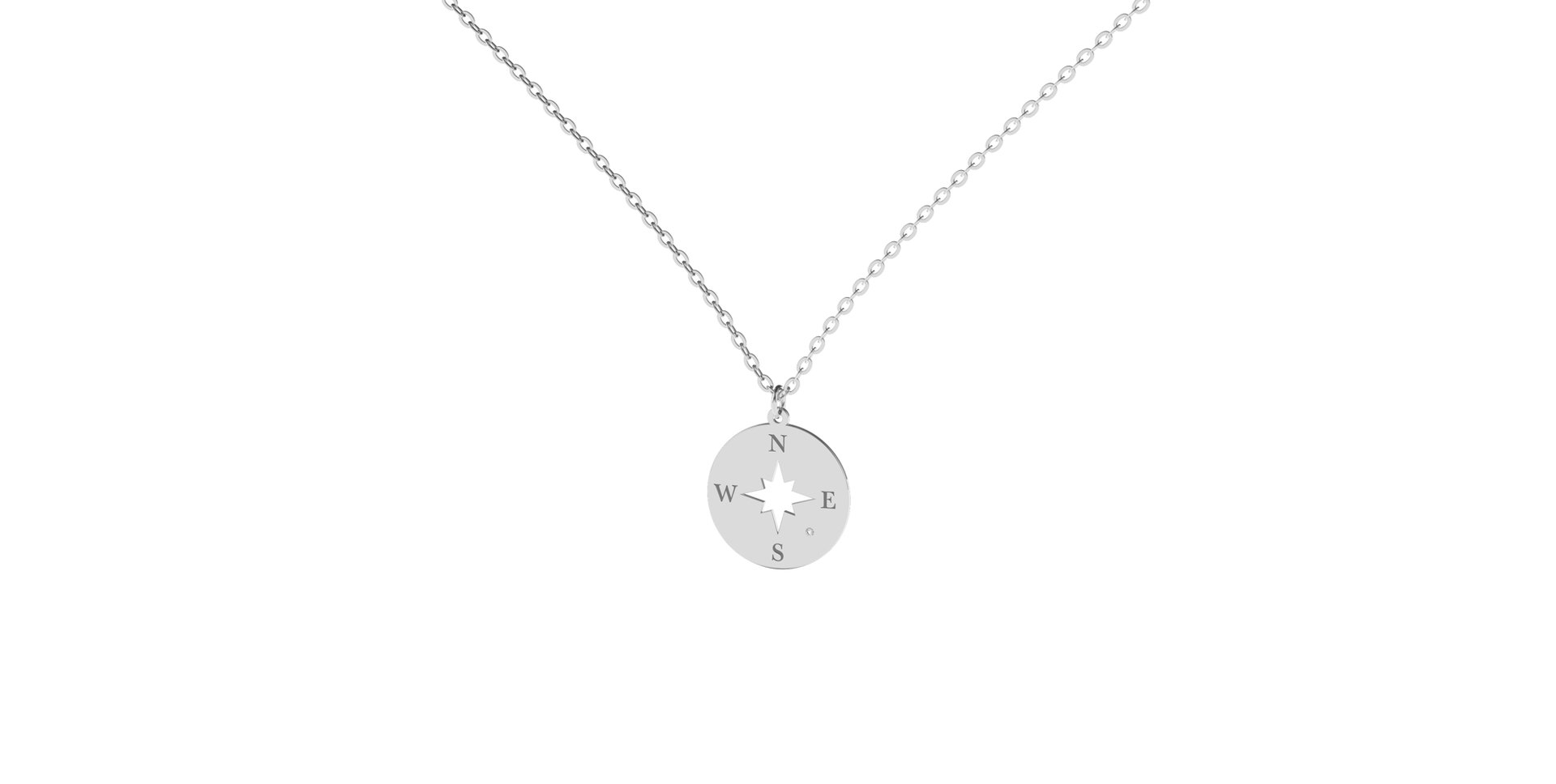 Náhrdelník s diamantem Compass