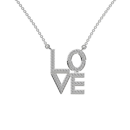 Náhrdelník s diamanty Love