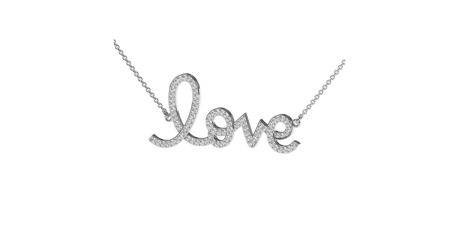 Náhrdelník s diamanty Love