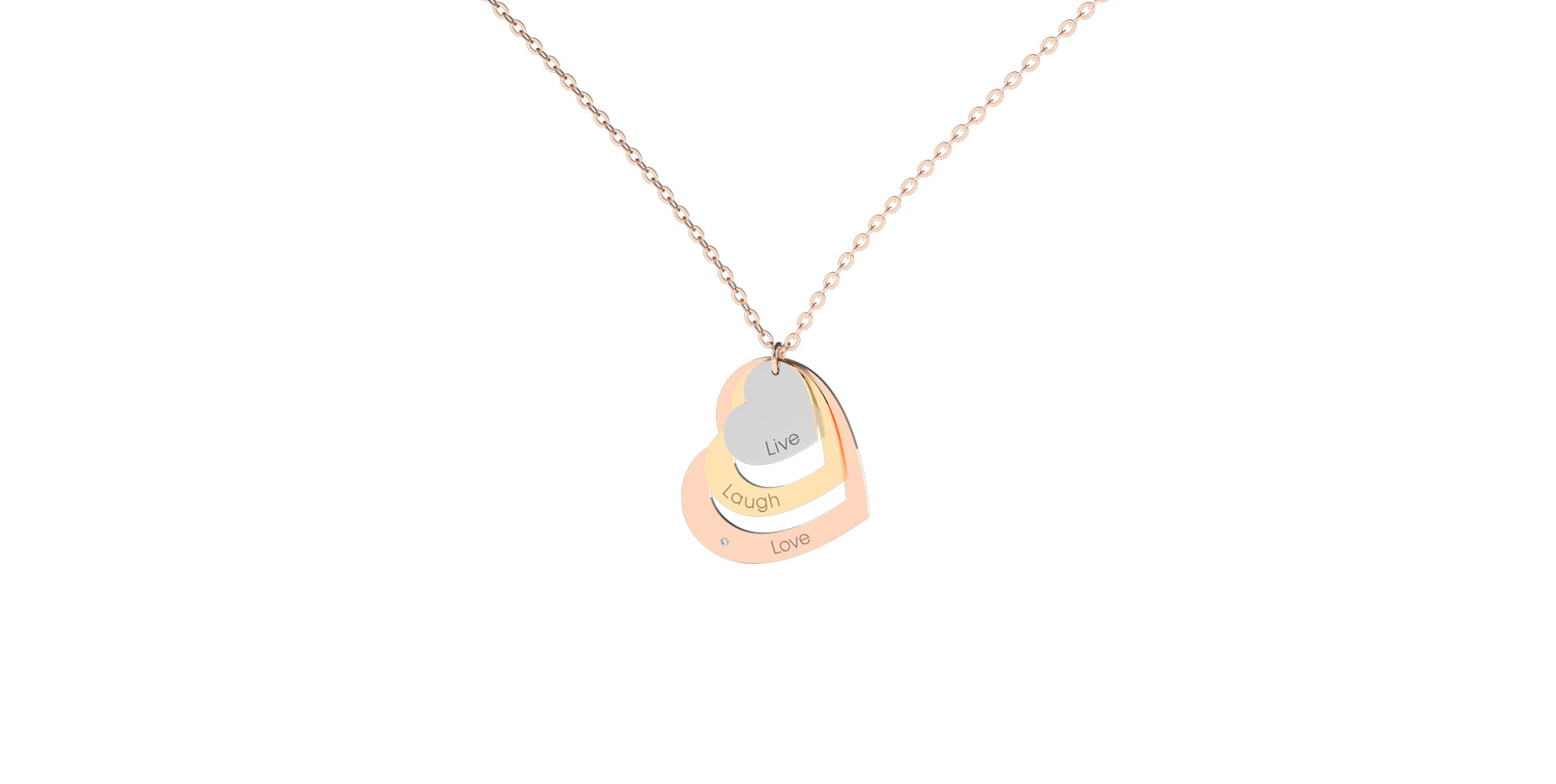 Náhrdelník s diamantem Live Laugh Love