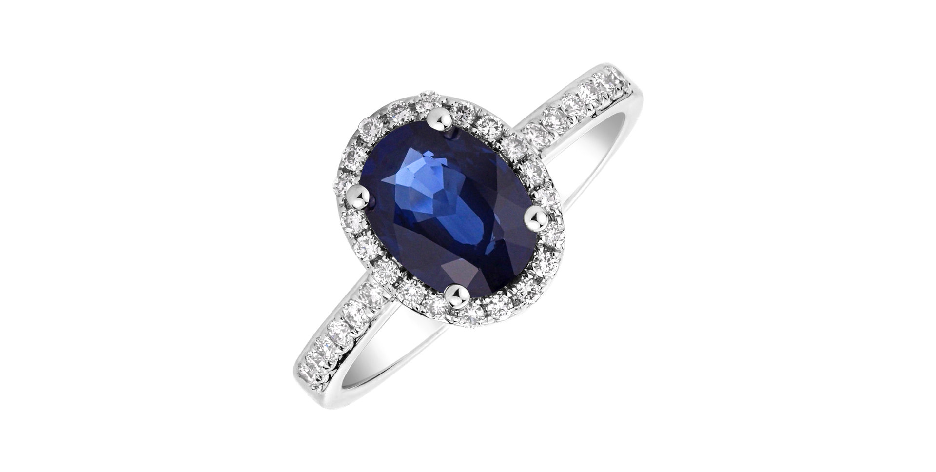 Prsten s diamanty a safírem Princess